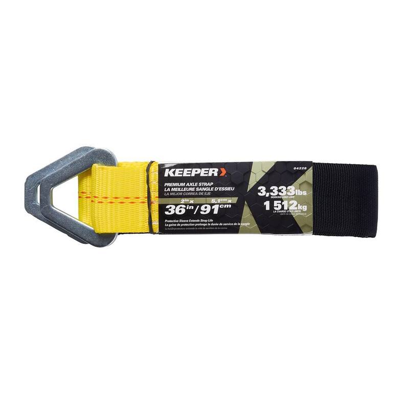 Keeper 2 in. x 36 in. x 3,333 lbs. Keeper Axle Strap with D-Ring and Protective Sleeve Rope - 04228