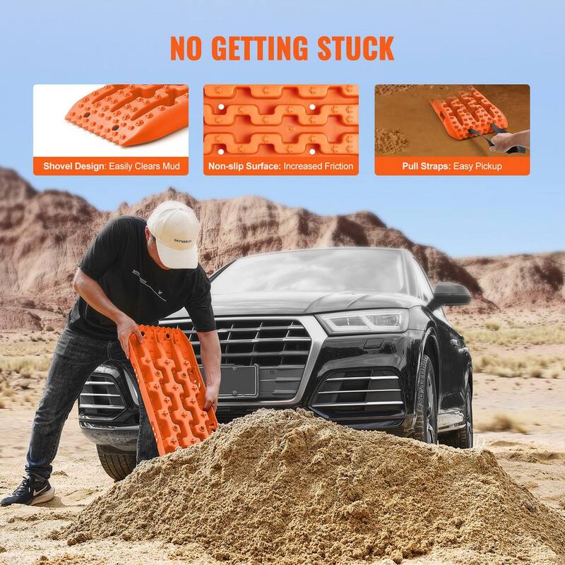 VEVOR 10 T Traction Boards with PP Material Recovery Boards for Off-road Vehicles/Cars/RVs Pair Tire Traction Mat - QCTKBZBS2JZDKR8OUV0