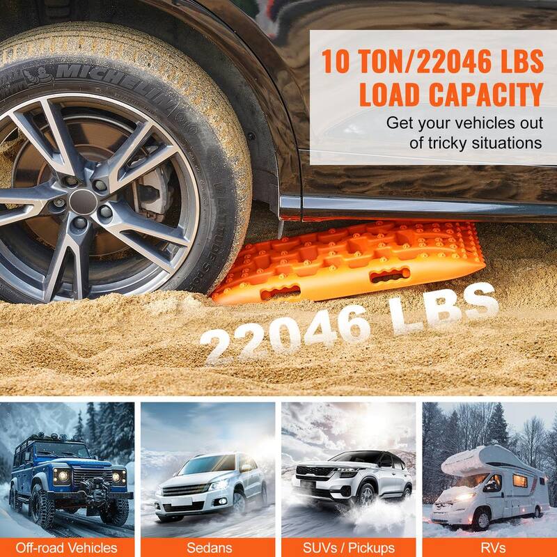 VEVOR 10 T Traction Boards with PP Material Recovery Boards for Off-road Vehicles/Cars/RVs Pair Tire Traction Mat - QCTKBZBS2JZDKR8OUV0