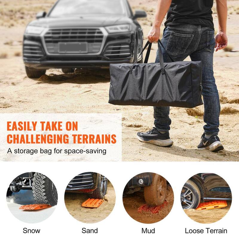 VEVOR 10 T Traction Boards with PP Material Recovery Boards for Off-road Vehicles/Cars/RVs Pair Tire Traction Mat - QCTKBZBS2JZDKR8OUV0