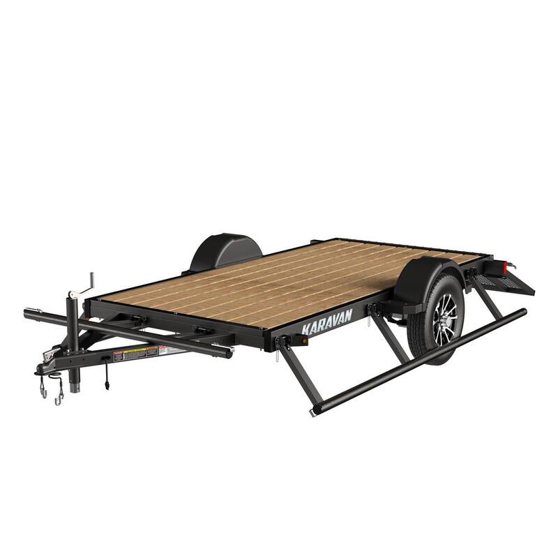 Karavan 5 ft. x 10 ft. Wood Floor Utility Trailer Kit w/ Patented Pivot Down Rail System - KHD-2990-60-10-PU