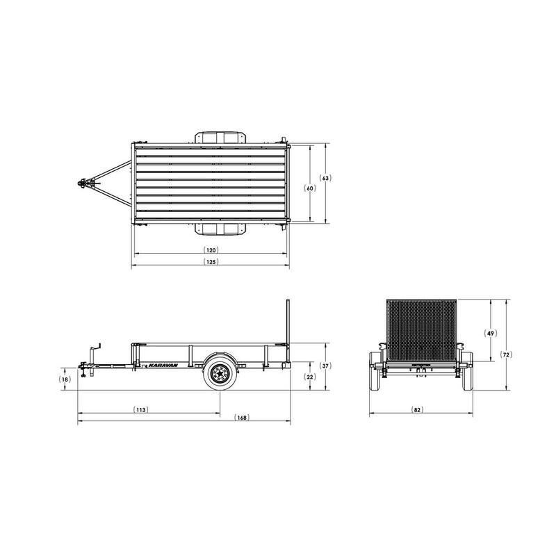 Karavan 5 ft. x 10 ft. Wood Floor Utility Trailer Kit w/ Patented Pivot Down Rail System - KHD-2990-60-10-PU