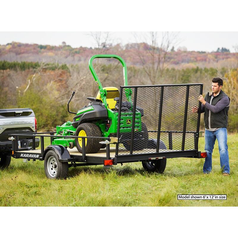 Karavan 5 ft. x 10 ft. Wood Floor Utility Trailer Kit w/ Patented Pivot Down Rail System - KHD-2990-60-10-PU