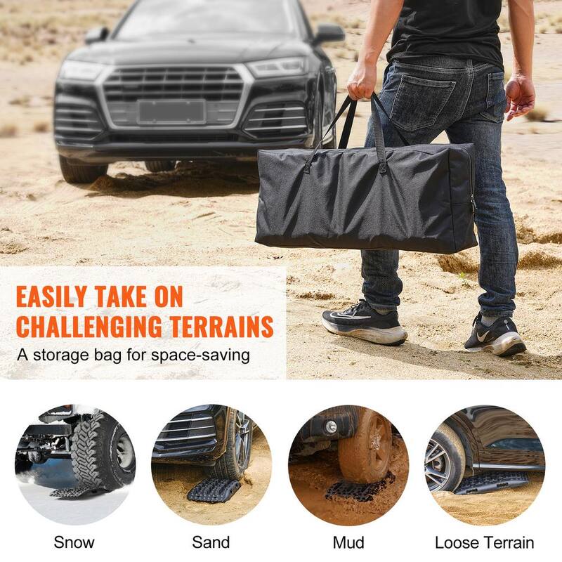 VEVOR 10 TON Traction Boards with PP Material, Recovery Boards for Off-road Vehicles/Cars/Pickups/SUVs/RVs, Pair Tire Mats - QCTKBZBS2JZDELTQAV0