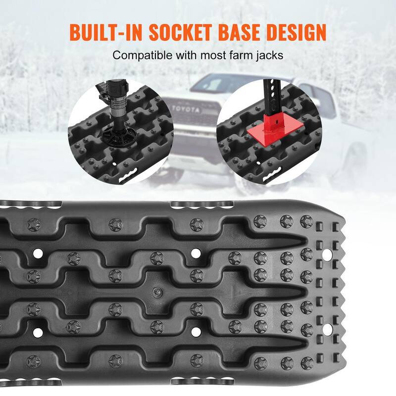 VEVOR 10 TON Traction Boards with PP Material, Recovery Boards for Off-road Vehicles/Cars/Pickups/SUVs/RVs, Pair Tire Mats - QCTKBZBS2JZDELTQAV0