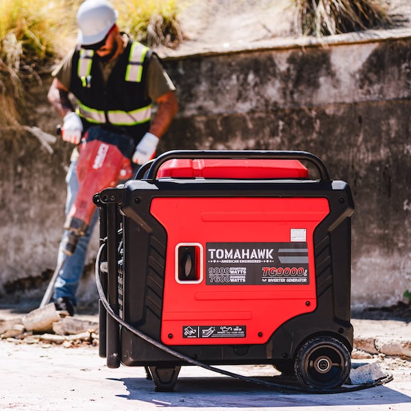 Tomahawk Power Portable and Inverter Generator, Gasoline, 9,000 W Rated, 10,500 W Surge, 120/240V AC, 50/30/20 A - TG9000i