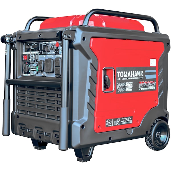Tomahawk Power Portable and Inverter Generator, Gasoline, 9,000 W Rated, 10,500 W Surge, 120/240V AC, 50/30/20 A - TG9000i