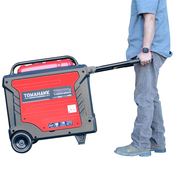Tomahawk Power Portable and Inverter Generator, Gasoline, 9,000 W Rated, 10,500 W Surge, 120/240V AC, 50/30/20 A - TG9000i