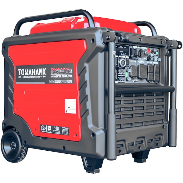 Tomahawk Power Portable and Inverter Generator, Gasoline, 9,000 W Rated, 10,500 W Surge, 120/240V AC, 50/30/20 A - TG9000i
