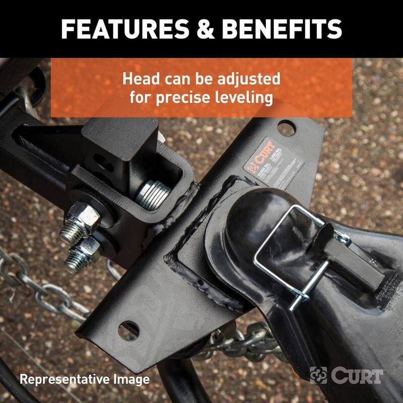 CURT MV Round Bar Weight Distribution Hitch Kit, 2in., Universal (10K - 14K lbs., 31-3/16 in. Bars) - 17063