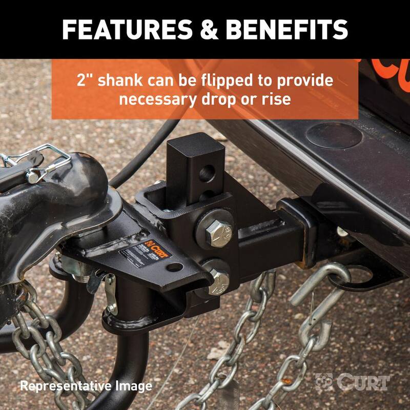 CURT MV Round Bar Weight Distribution Hitch Kit, 2in., Universal (10K - 14K lbs., 31-3/16 in. Bars) - 17063
