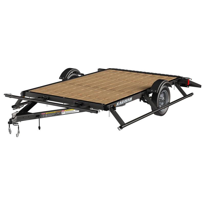 Karavan 5 ft. x 8 ft. Wood Floor Utility Trailer Kit w/Patented Drop Down Rail System - KHD-2000-60-8-HD