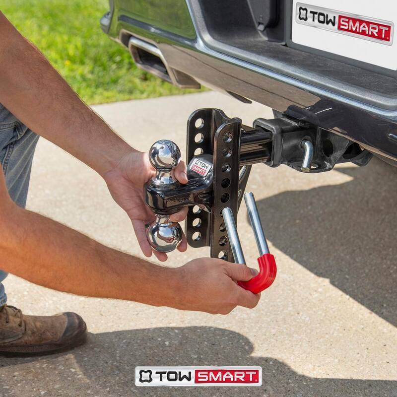TowSmart Class V, 14,000 lbs. 5-1/2 in. Drop to 5-1/2 in. Rise, Adjustable X-Mount Trailer Hitch Dual Ball Mount - 9455