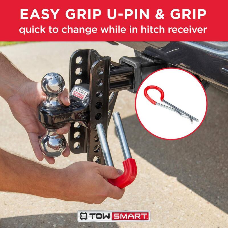 TowSmart Class V, 14,000 lbs. 5-1/2 in. Drop to 5-1/2 in. Rise, Adjustable X-Mount Trailer Hitch Dual Ball Mount - 9455