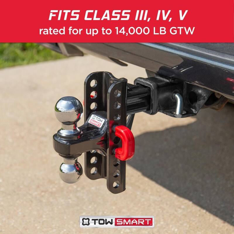 TowSmart Class V, 14,000 lbs. 5-1/2 in. Drop to 5-1/2 in. Rise, Adjustable X-Mount Trailer Hitch Dual Ball Mount - 9455