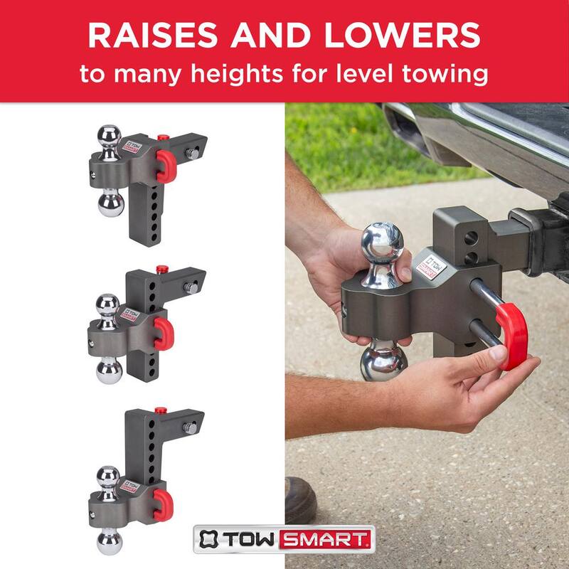 TowSmart Class V, 12,500 lbs. 6 in. Drop to 6 in. Rise, Adjustable Trailer Hitch Dual Ball Mount - 9506