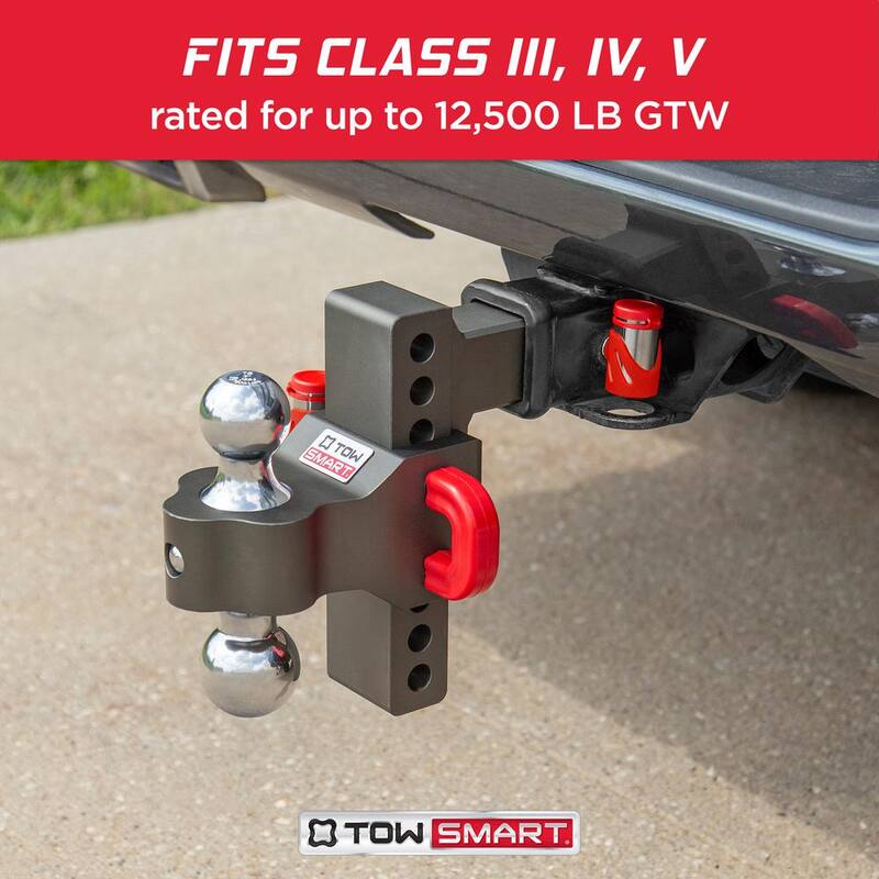 TowSmart Class V, 12,500 lbs. 6 in. Drop to 6 in. Rise, Adjustable Trailer Hitch Dual Ball Mount - 9506