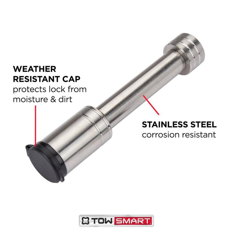 TowSmart 2.75 in. Stainless Barrel Style Receiver Hitch Pin Lock with Sleeve - 734M