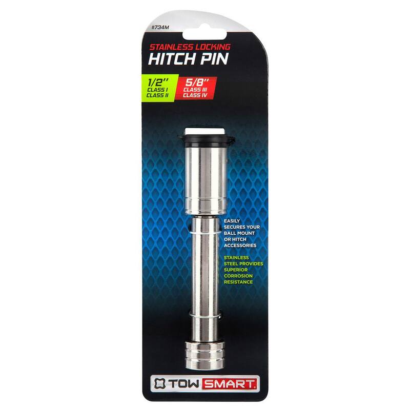 TowSmart 2.75 in. Stainless Barrel Style Receiver Hitch Pin Lock with Sleeve - 734M