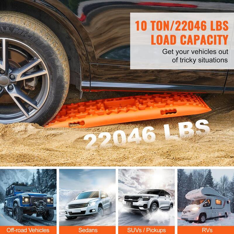 VEVOR 10T Traction Boards with PP Material Recovery Boards for Off-road Vehicles/Cars/Pickups/SUVs/RVs Pair Tire Traction Mats - QCTKBZBS2JZZN5BMHV0