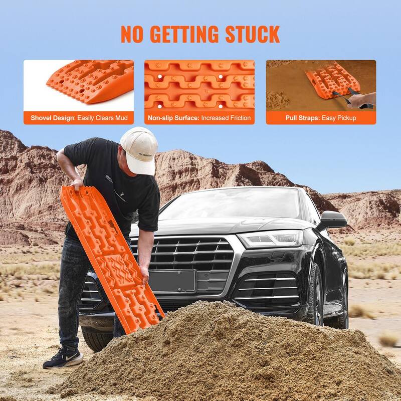 VEVOR 10T Traction Boards with PP Material Recovery Boards for Off-road Vehicles/Cars/Pickups/SUVs/RVs Pair Tire Traction Mats - QCTKBZBS2JZZN5BMHV0