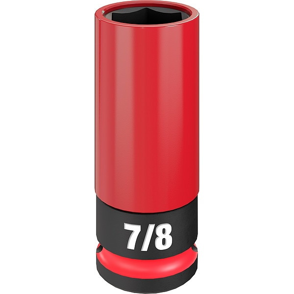 Milwaukee Tool 1/2 in Drive Lug Nut Wheel Socket 7/8 in Size, Deep Socket, Black Phosphate - 49-66-7812