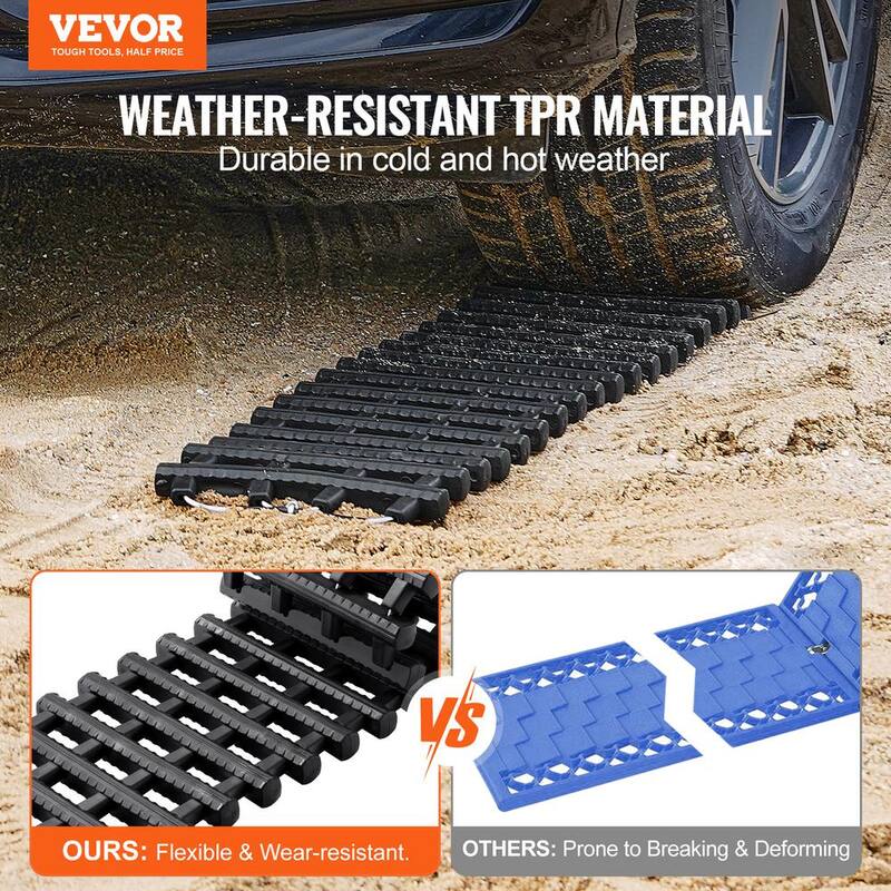 VEVOR 7TON Traction Boards with TPR Material, Recovery Boards for Off-road Vehicles/Cars/Pickups/SUVs/RVs, Pair Tire Mats - QCTKBLDS2JZDPQ3J6V0