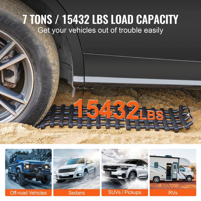 VEVOR 7TON Traction Boards with TPR Material, Recovery Boards for Off-road Vehicles/Cars/Pickups/SUVs/RVs, Pair Tire Mats - QCTKBLDS2JZDPQ3J6V0