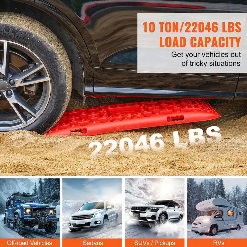 VEVOR 10T Traction Boards with PP Material Recovery Boards for Off-road Vehicles/Cars/Pickups/SUVs/RVs Pair Tire Traction Mats - QCTKBZBS2JZZK3NO1V0