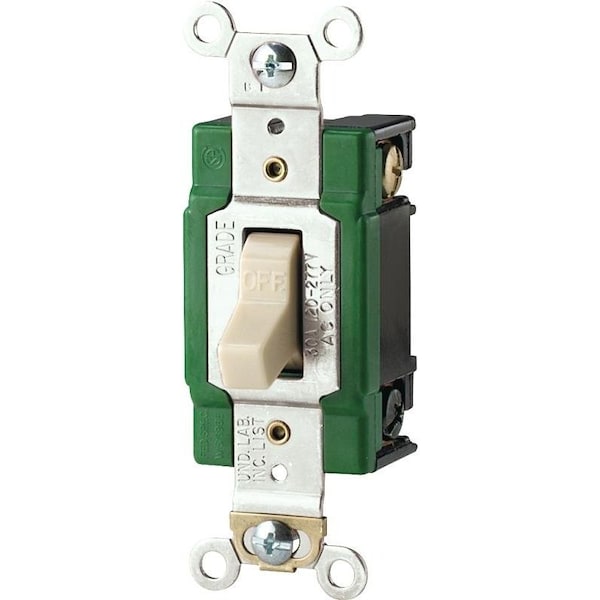 Dispositivos de cableado de Eaton Eaton Cooper Interruptor basculante de cableado, 277 VCA, posterior, terminal lateral, material de carcasa de policarbonato - WD3032V