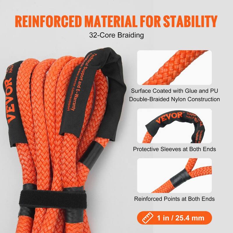 VEVOR 20 in. Recovery Tow Rope 38,000 lbs. Heavy-Duty Off Road Snatch Strap Extreme Duty Energy Snatch Strap for Truck, ATV - SZNL1IN20FT0HUP3WV0