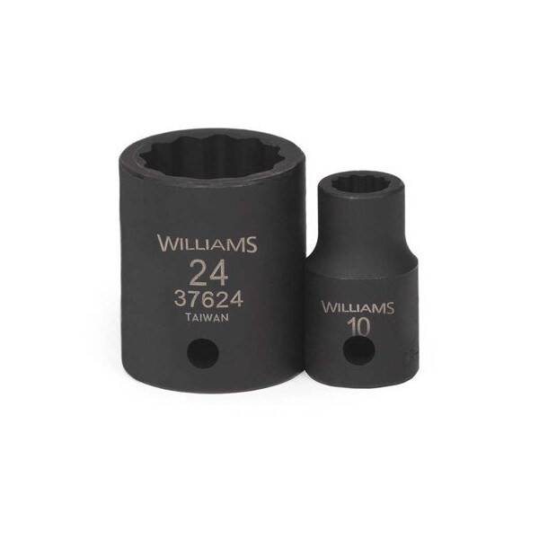 Williams Socket, 2 Inch OAL, Shallow Impact, 1/2 Inch Dr, 35 MM Size - JHW37635