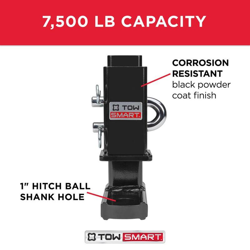 TowSmart Class IV, 7,500 lbs. 7-1/2 in. Drop to 6-1/4 in. Rise, Adjustable X-Mount Trailer Hitch Ball Mount - 9197