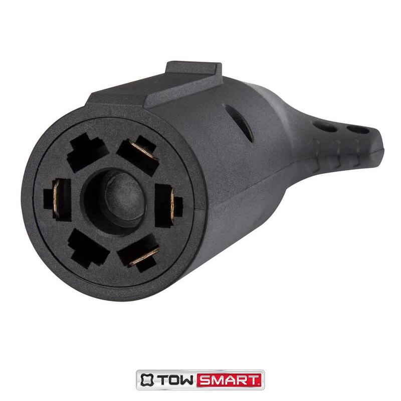 TowSmart 7-Way Round Blade to 4-Way Flat Trailer Light Wiring Connector - 1422