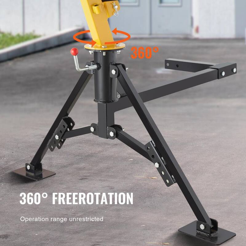 VEVOR Hydraulic Pickup Truck Crane 1000 lbs. Capacity 360° Swivel Hitch Mounted Crane for Lifting Goods in Construction - YYCZDJ1000LBSSO12V0