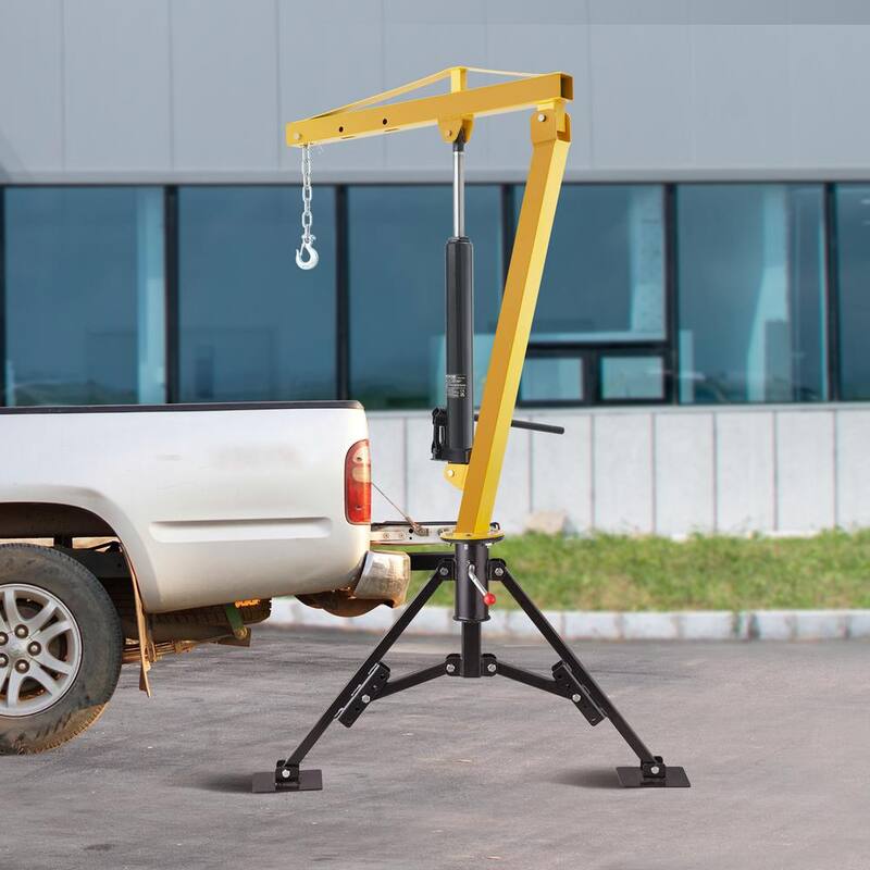 VEVOR Hydraulic Pickup Truck Crane 1000 lbs. Capacity 360° Swivel Hitch Mounted Crane for Lifting Goods in Construction - YYCZDJ1000LBSSO12V0