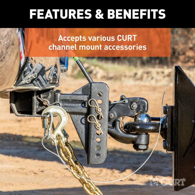 CURT Adjustable 6 in. Channel Mount Trailer Hitch with Dual Ball (2-1/2 in. Shank) 20,000 lbs.Capacity - 45902