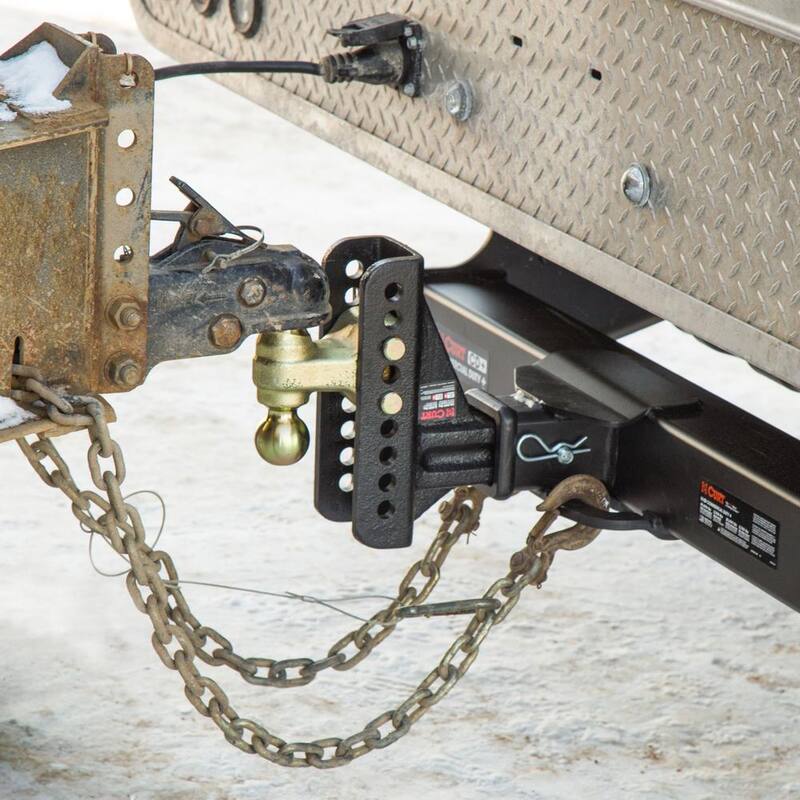 CURT Adjustable 6 in. Channel Mount Trailer Hitch with Dual Ball (2-1/2 in. Shank) 20,000 lbs.Capacity - 45902