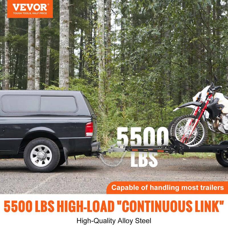 VEVOR Tow Bar 5,500 lbs. Towing Capacity with Chains Alloy Steel Bumper-Mounted Universal Towing Bar for 2 in. Ball Hitch - OHQLJB5500IB0C9B0V0