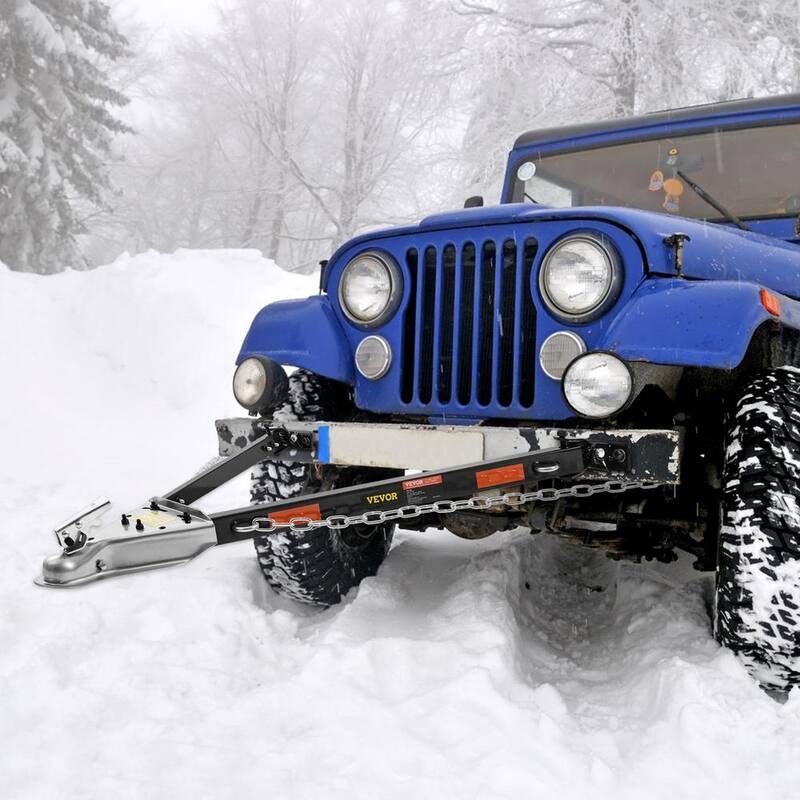 VEVOR Tow Bar 5,500 lbs. Towing Capacity with Chains Alloy Steel Bumper-Mounted Universal Towing Bar for 2 in. Ball Hitch - OHQLJB5500IB0C9B0V0