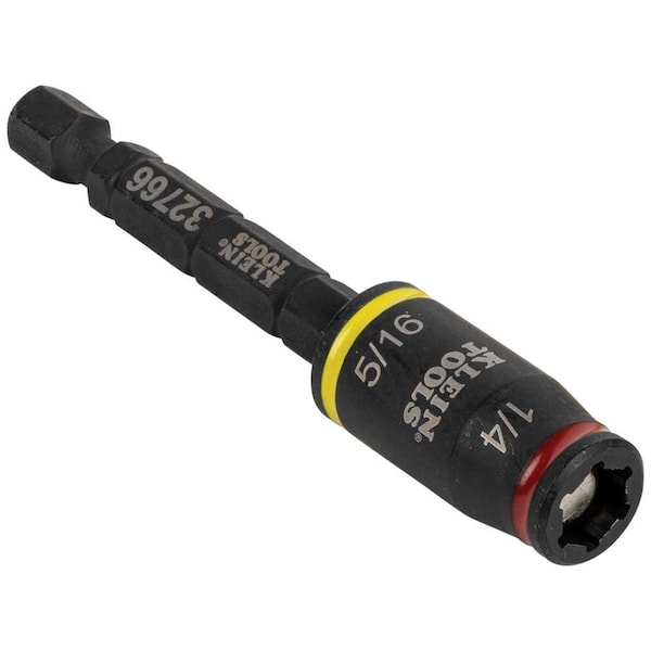 Klein Tools 3-in-1 Impact Flip Socket, 1/4-Inch, 5/16-Inch, 3-Inch Length - 32766