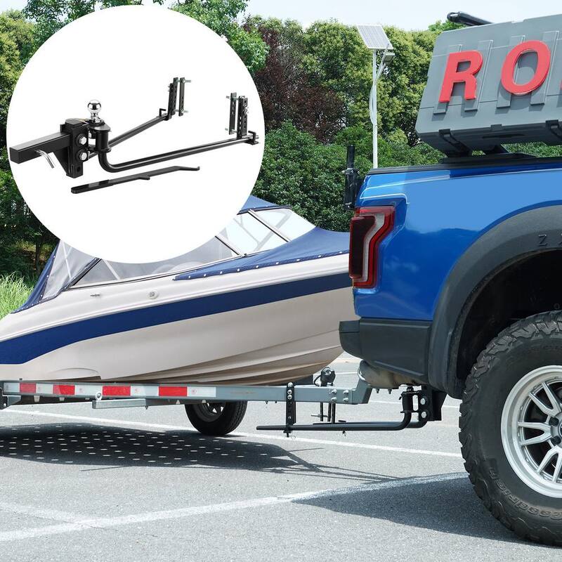SKYSHALO Weight Distribution Hitch Kit 2 in. Shank Weight Distributing Hitch 2.5 in. Drop, 6.5 in. Rise (10K lbs., 35 in. Bars) - YBKZTCG7IN2517W6VV0-0619