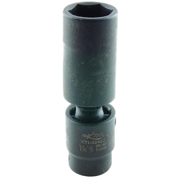 K-Tool International Swivel Deep 6 Point Impact Socket -11/16In., 3/8In. Drive - KTI32422
