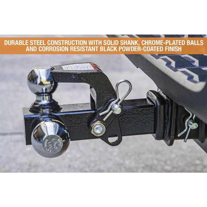 Buyers Products Company 1-7/8 in., 2 in., 2-5/16 in. Chrome Towing Balls Tri-Ball Hitch with Pintle Hook - 1802279