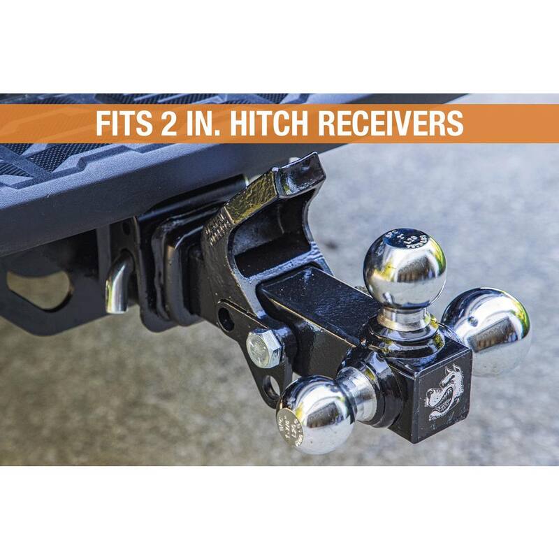Buyers Products Company 1-7/8 in., 2 in., 2-5/16 in. Chrome Towing Balls Tri-Ball Hitch with Pintle Hook - 1802279