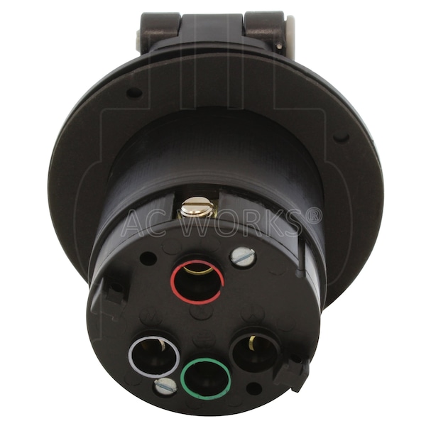 Ac Works 50 Amp 125/250 Volt Power Input Inlet with Front Cover - CS6375-FC