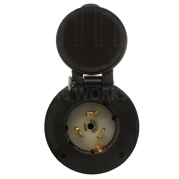 Ac Works 50 Amp 125/250 Volt Power Input Inlet with Front Cover - CS6375-FC