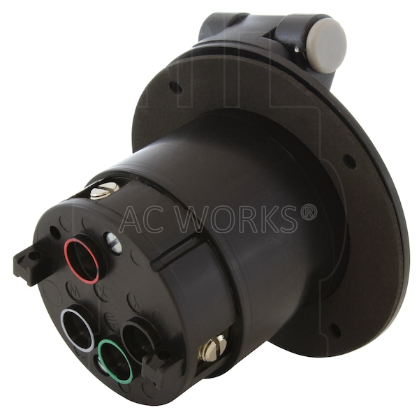 Ac Works 50 Amp 125/250 Volt Power Input Inlet with Front Cover - CS6375-FC