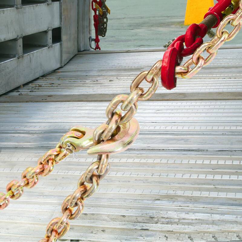 VEVOR Transport Binder Chain 4,900 lbs. Load Capacity G80 Tow Chain 5/16 in. x 20 ft. with Grab Hooks, 2-Pack - ZGTLJZMGDXZYJQB0WV0