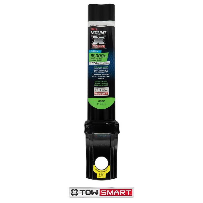TowSmart Class 5 15,000 lbs. 5 in. Drop x 3-1/2 in. Rise x 1-1/4 in. Shank X-Mount Reversible Trailer Hitch Ball Mount - 7331